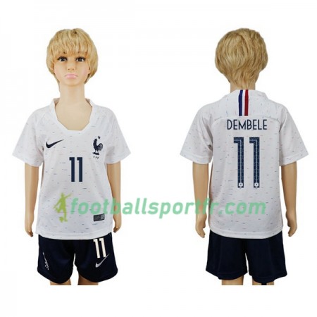 Tenue France Dembele 11 Enfant Exterieur Coupe du monde 2018 Maillot de Foot
